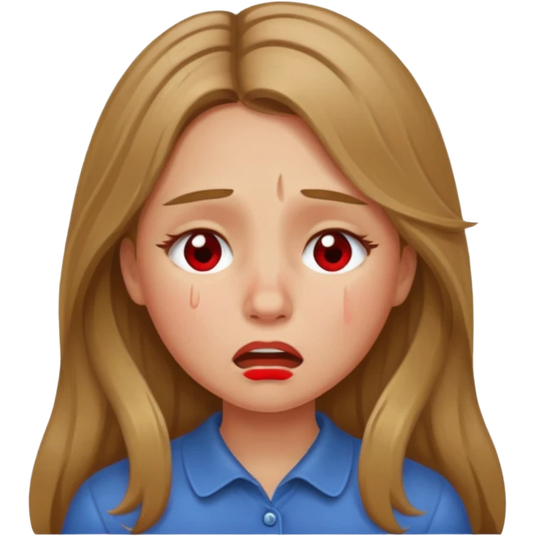 long Bronde hair girl bawling  emoji