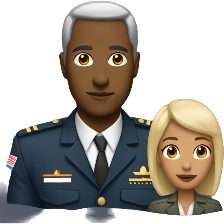Black pilot and woman with blonde bob emoji