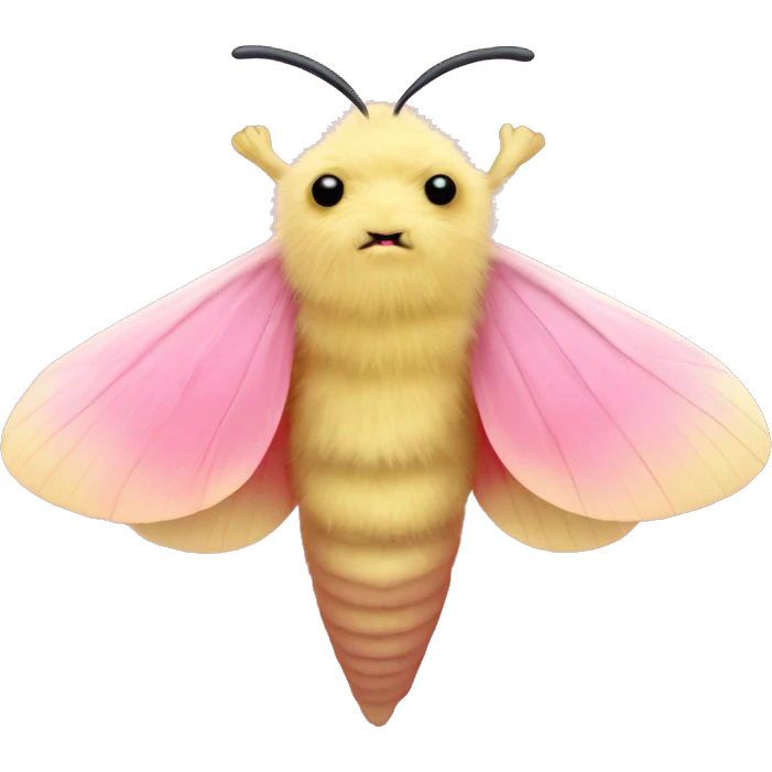 Fluffy Rosy maple moth emoji