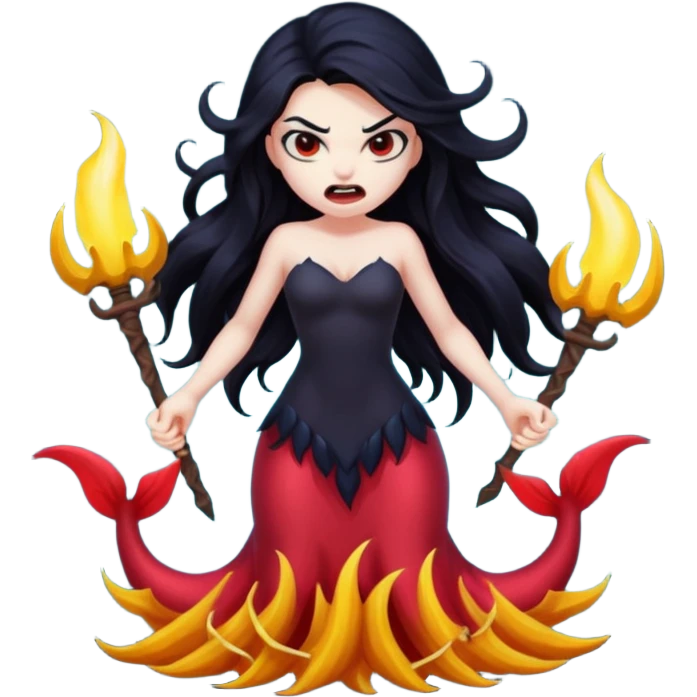 dark angry siren monster, full body emoji