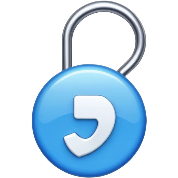 Blue Circle With a white hook emoji