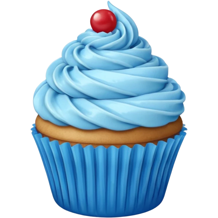 Happy blue cupcake  emoji