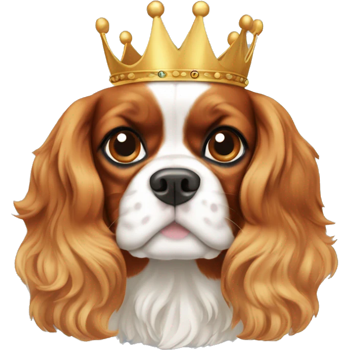 Cavalier King charles spaniel with crown emoji