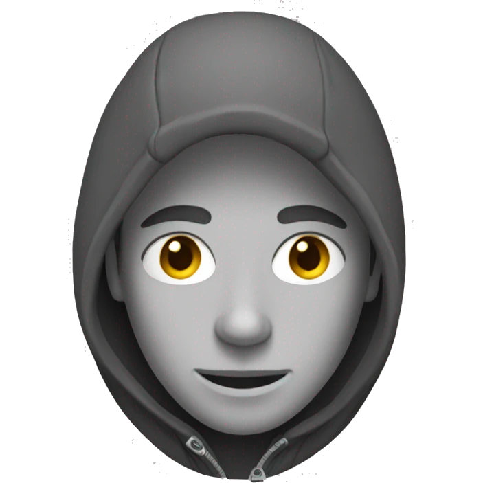 grayscale man in a hooded jacket emoji