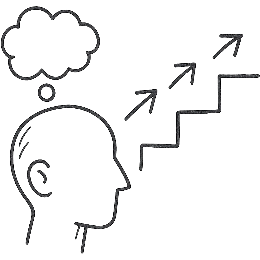 Step by step thinking icon emoji