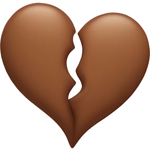 brown pastel heart two halves emoji