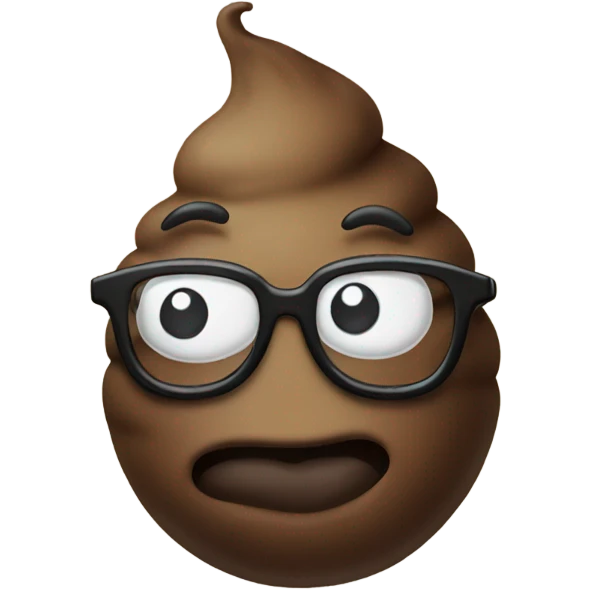Poop with glasses emoji