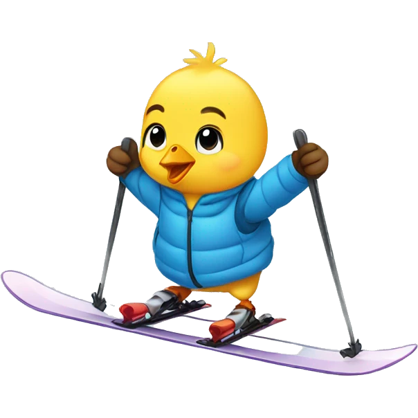 Baby chick skiing emoji