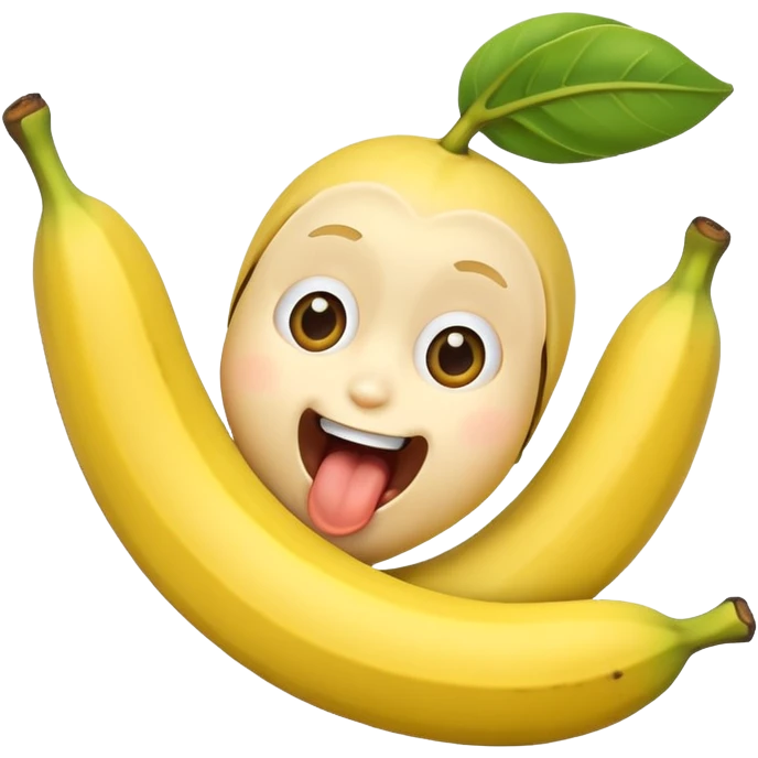 Excited face eating banana emoji