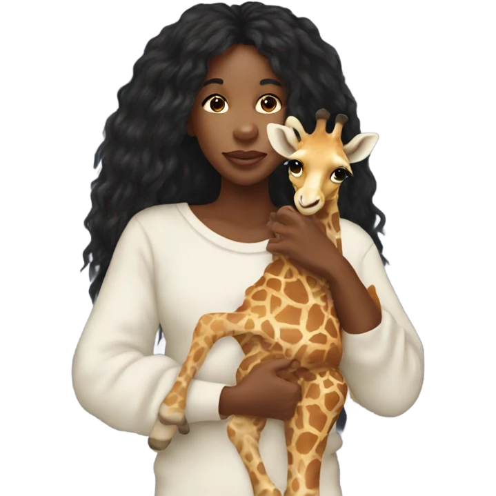 Sza holding a baby giraffe  emoji