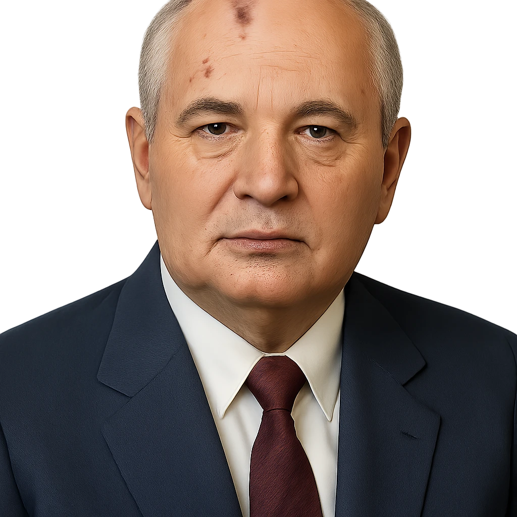 realistic icon of Mikhail Gorbachev, clean and focused, no background emoji