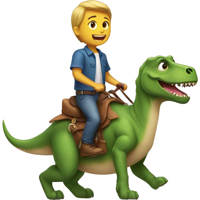 Dog riding Dino emoji