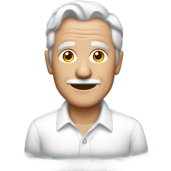 older man in white shirt emoji