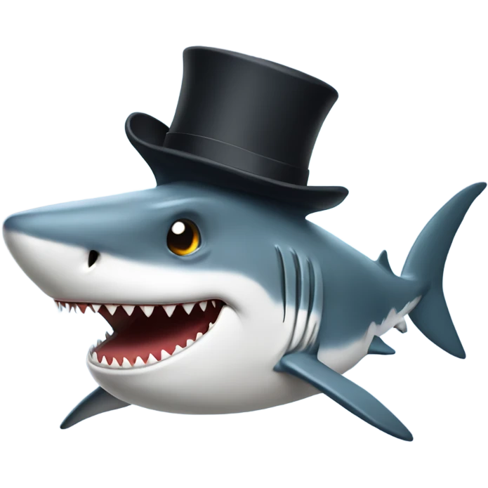 shark with tophat emoji