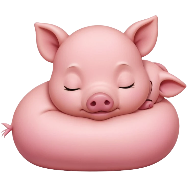 Sleeping Piglet – tiny pink pig curled up, eyes closed emoji