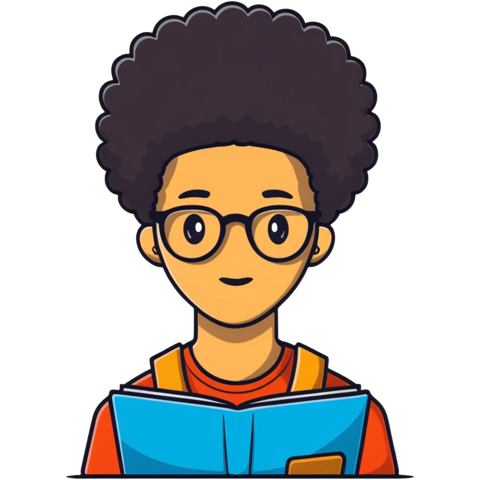 light skin nerd with afro emoji