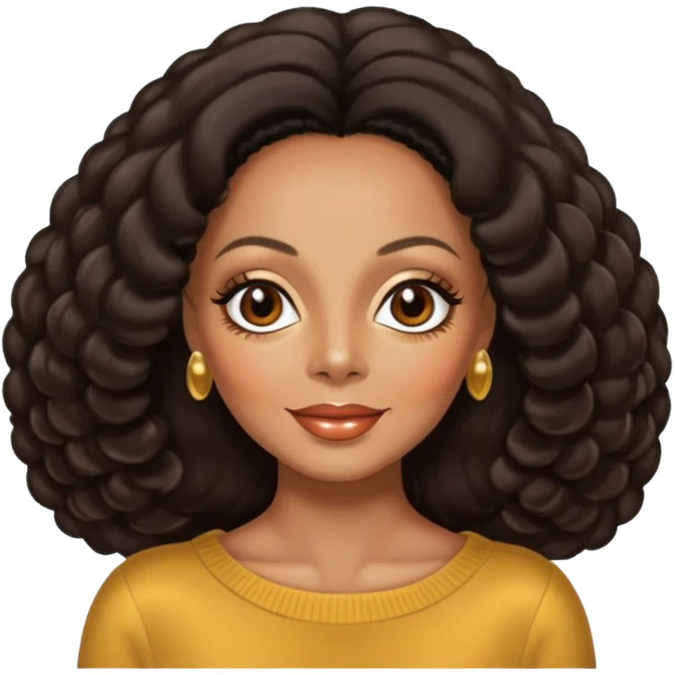 Diana Ross with dark brown hair emoji