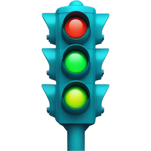 futuristic traffic light blue neon emoji