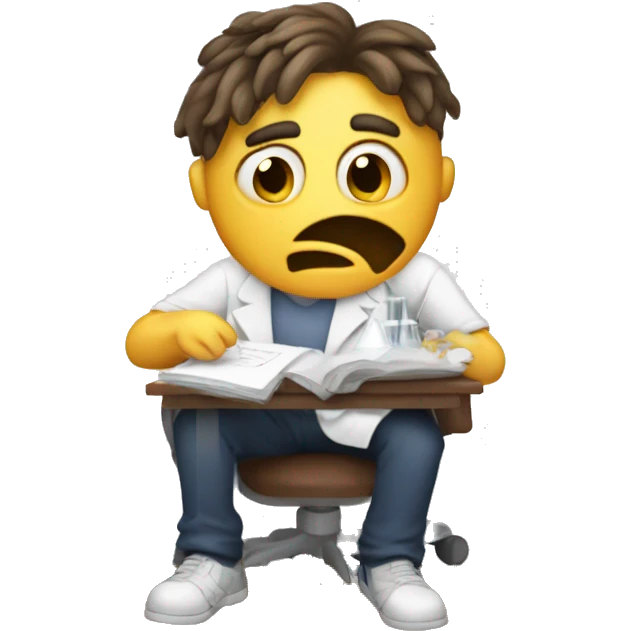 me struggling with chemistry work  emoji
