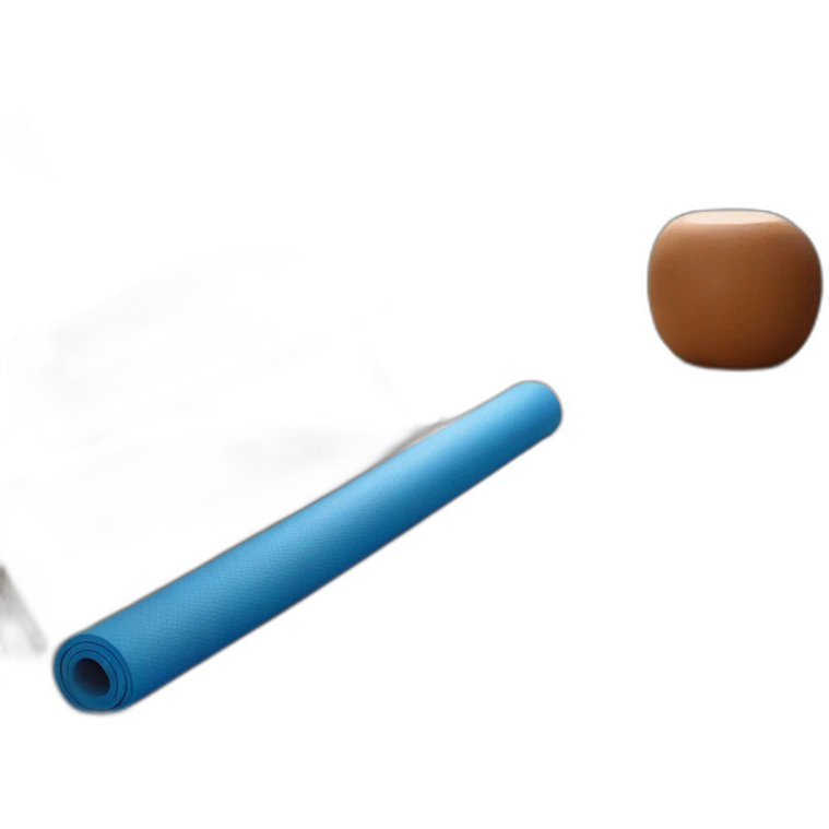 rolled yoga mat blue emoji