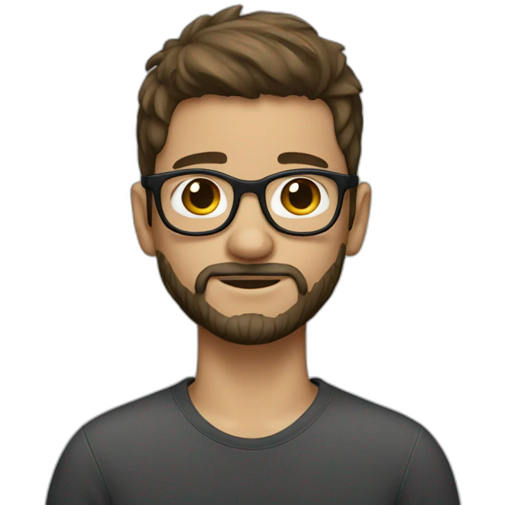 boy with spects and beard normal hair emoji