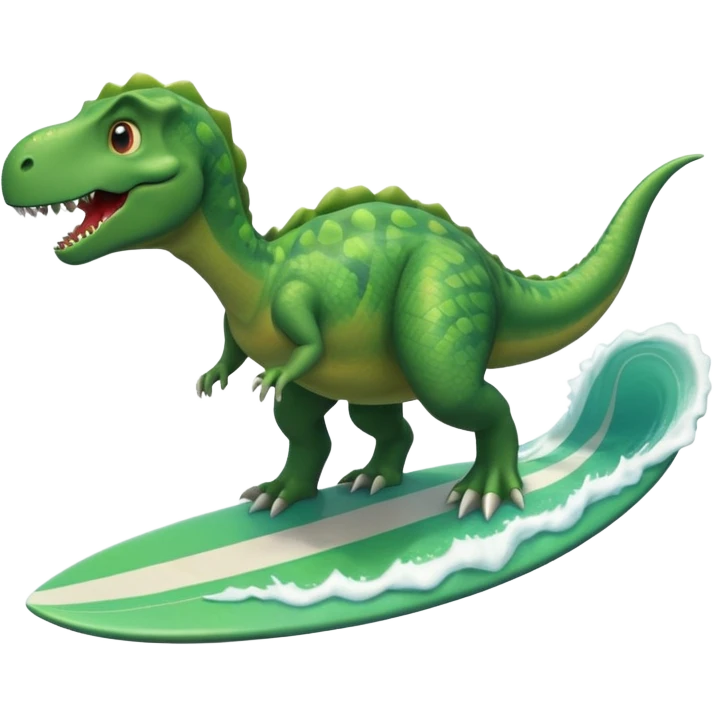 dinosaur surfing ￼ emoji