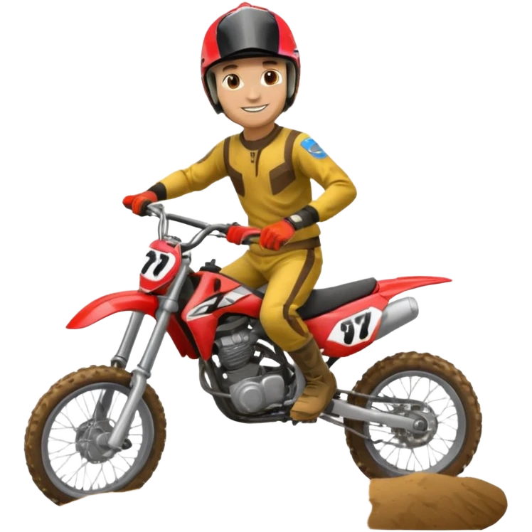 guy on dirtbike smiling for camera emoji