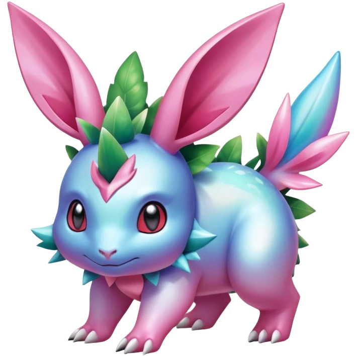Shiny Exotic Nidorino-Sylveon-Shaymin-Ivysaur-Meganium-Hybrid-Creature emoji