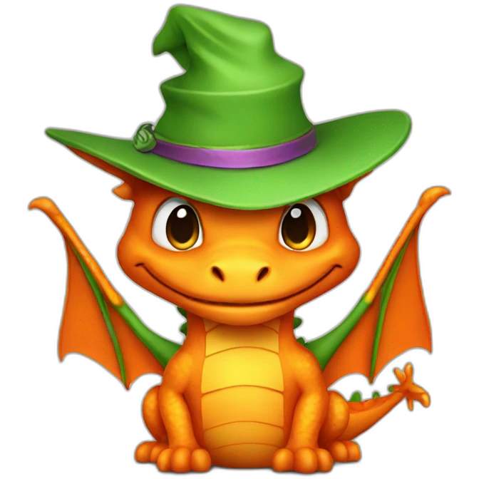 Orange dragon with Green hat emoji