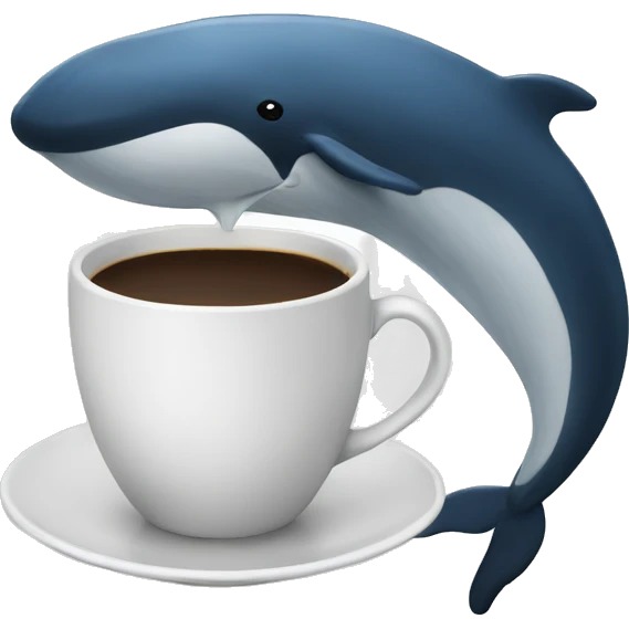 a whale drinking coffee emoji