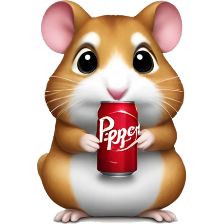 hampster holding a dr pepper emoji
