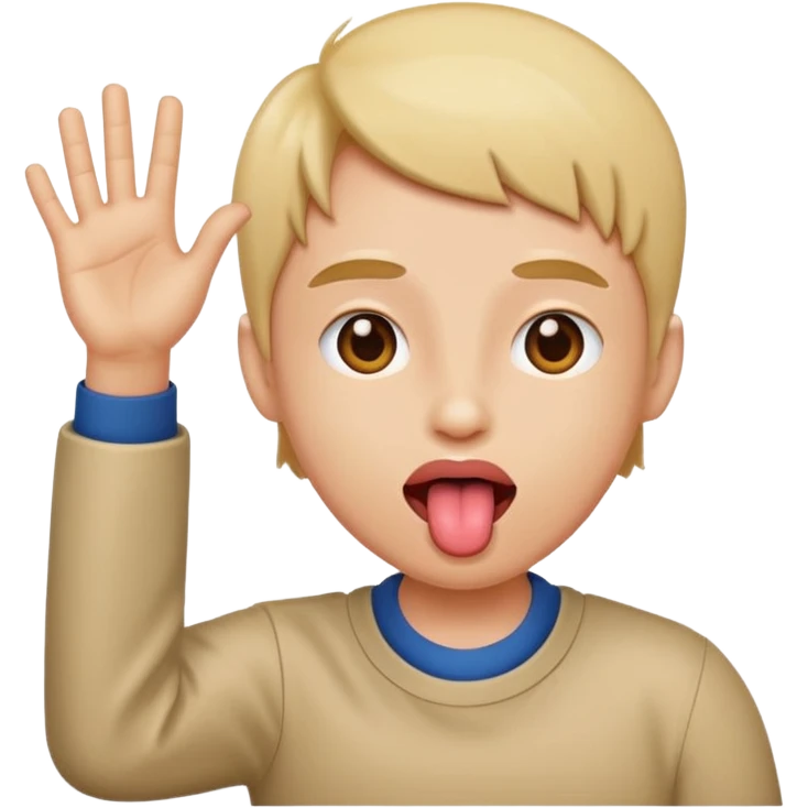 tongue out with hands to the side emoji