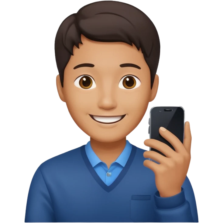 휴대폰을 든 한국인 남자 emoji
