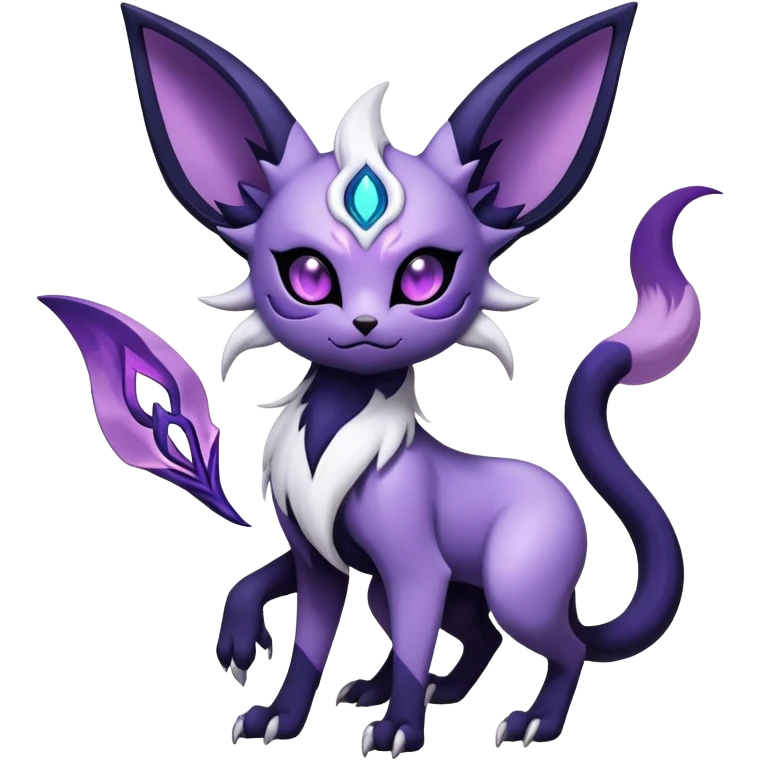Shiny Exotic Badass Mysterious Gothic Espeon-Absol-Pokémon-Fakémon-hybrid-creature (full body) emoji