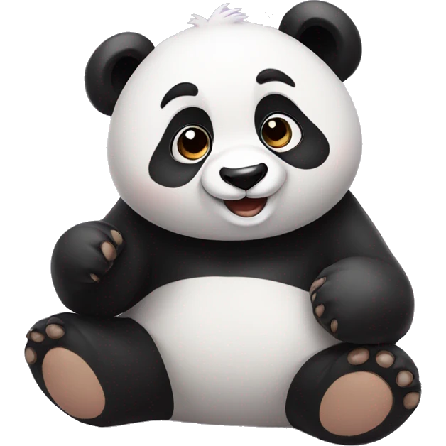 Panda with cute and emotional eyes doing fly kisses  emoji