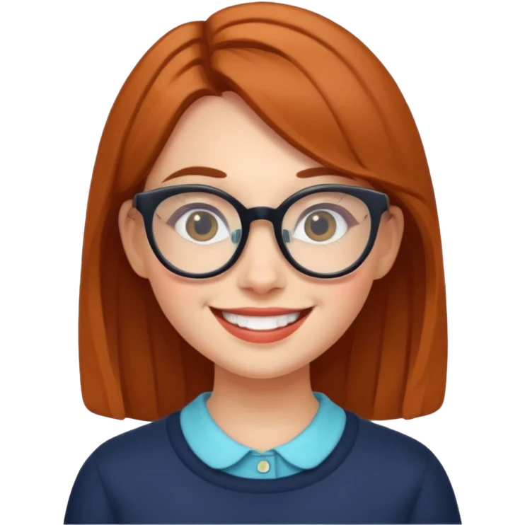 big spects with girl smile emoji