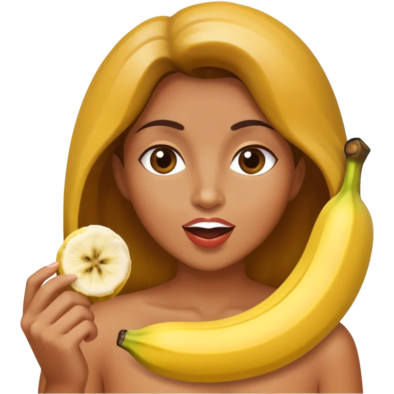 Woman blowjob banana emoji