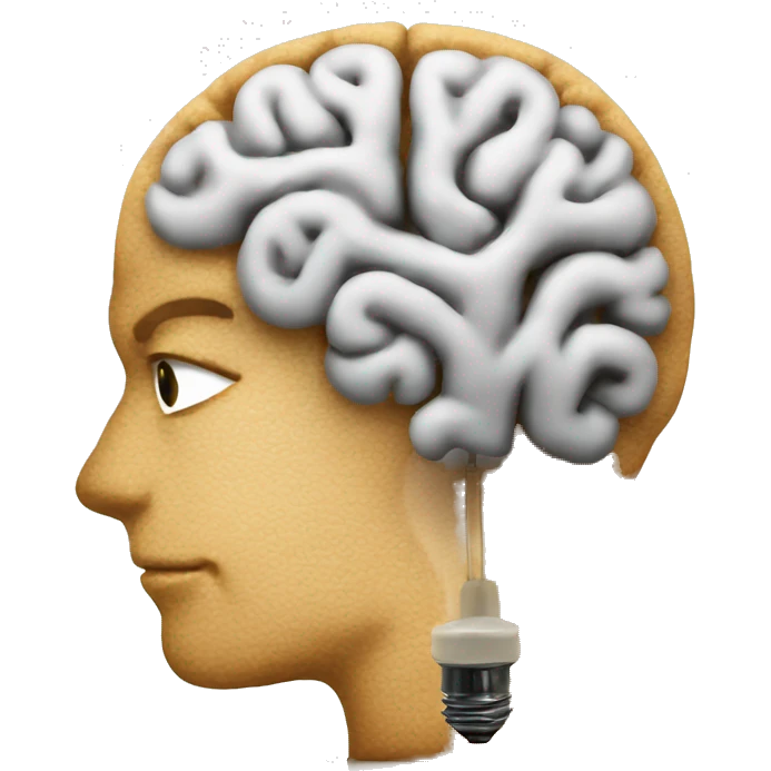 the human brain shaped idea lightbulb emoji