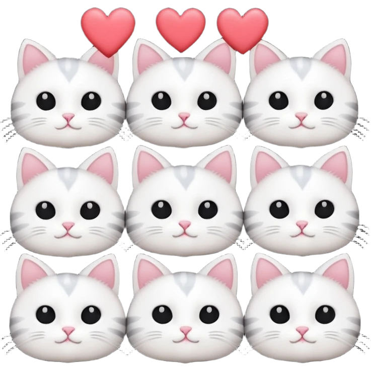 many heart and cat emoji