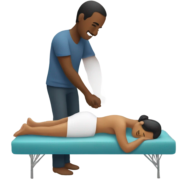 man giving massage to woman emoji