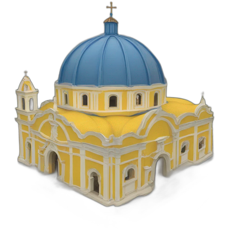 Parish of La Piedad Michoacán, with its quarry dome of yellow and blue tiles emoji