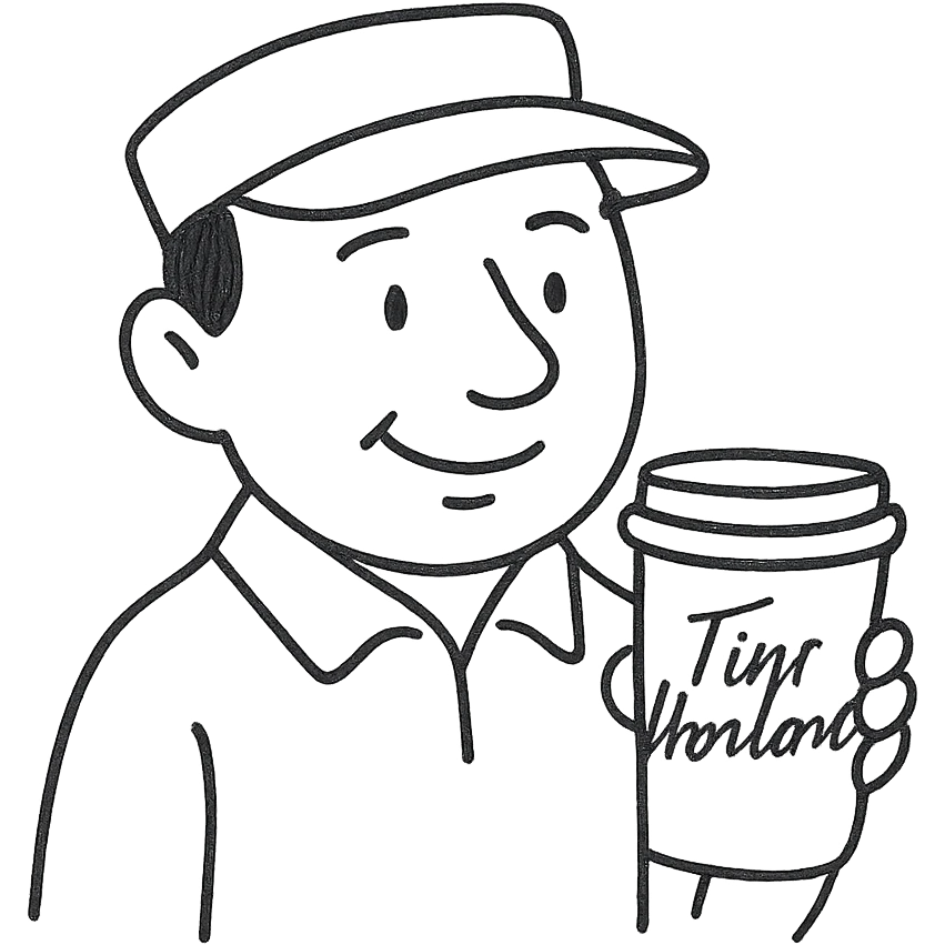 hand drawn outlined Tim Hortins character emoji