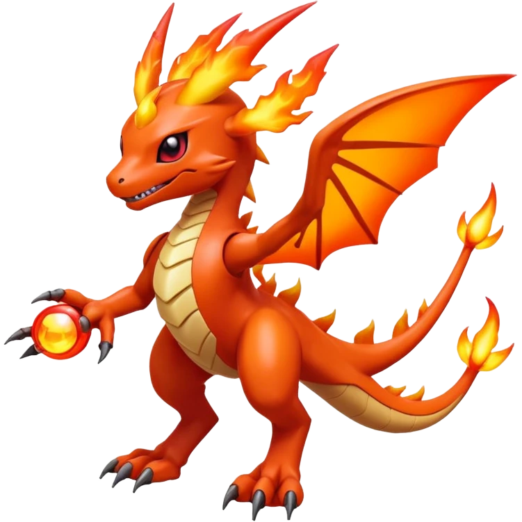 Beautiful Fiery Aesthetic Fakémon-Pokémon-Spectrobes-Digimon-hybrid-creature emoji