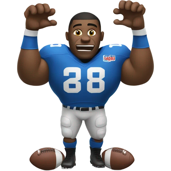 a football with arms emoji