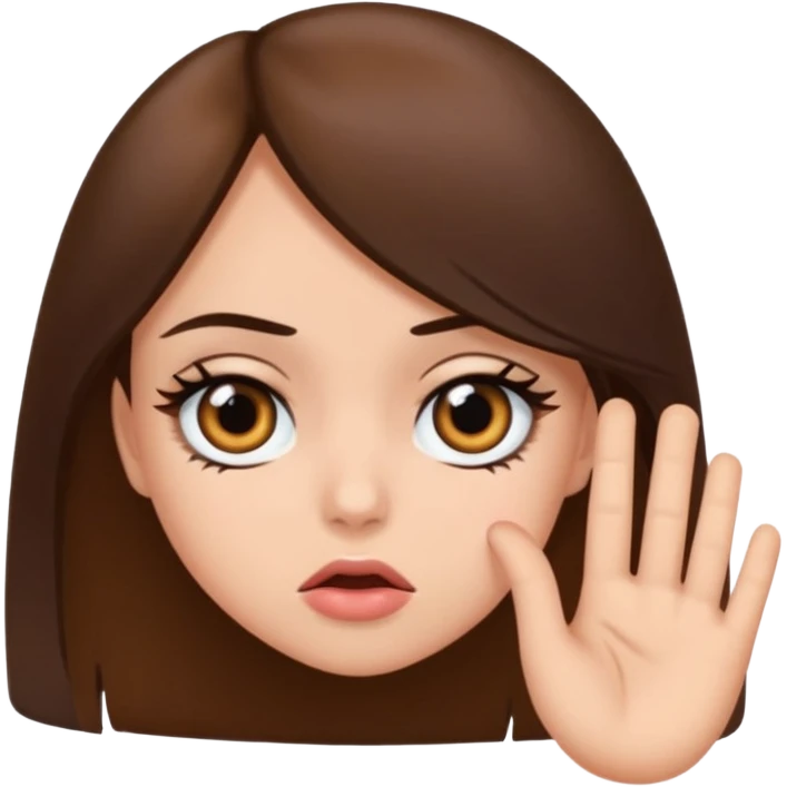 Baddie girl eye rolling at someone make sure they eye is twitching with brunette hair  emoji