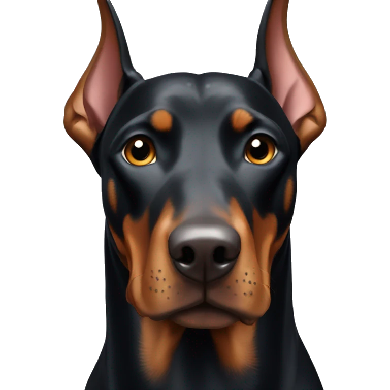 Doberman with cropped ears emoji