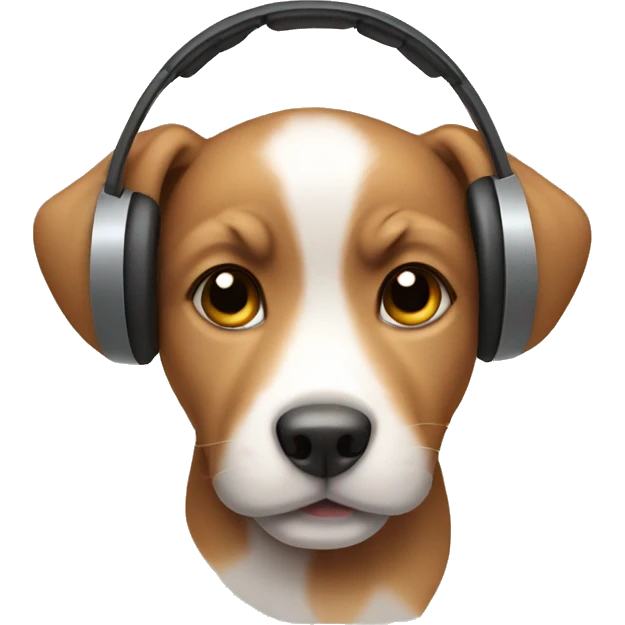 puppy wearing earmuffs emoji