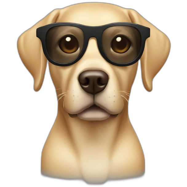 cool labrador sunglasses with question face emoji