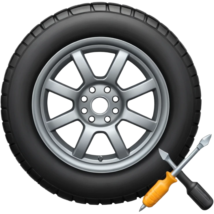 autoreifen emoji mit schraubenzieher emoji