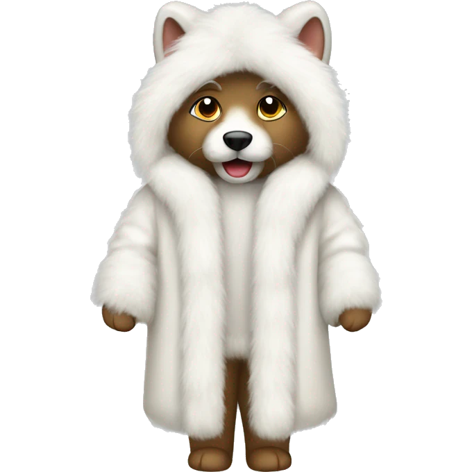 White Fur coat  emoji